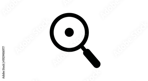 Simple Black Magnifying Glass Icon.