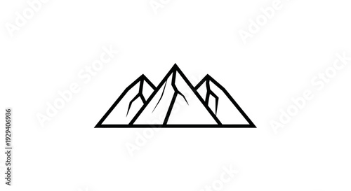 Simple Black Mountain Illustration Design Element.