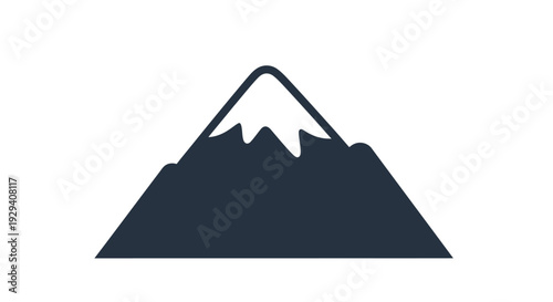 Simple Mountain Illustration with Snowy Peak.