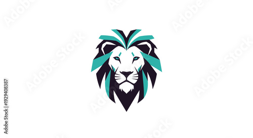 Stylized Lion Head Logo Illustration Design.