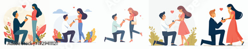 Vector of man proposing