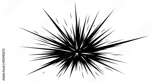 Concentric radial explosion burst effect, comic boom graphic, abstract energy visual, isolated white background.