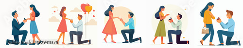 Vector of man proposing