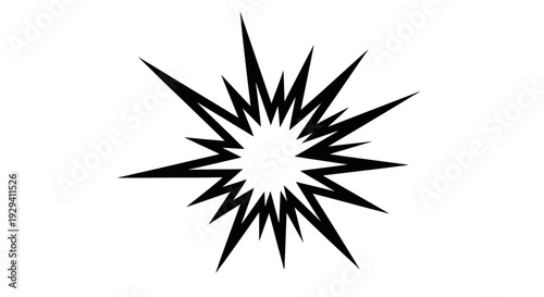 Dynamic Starburst or Explosion Element, Radial Burst Effect, isolated white background