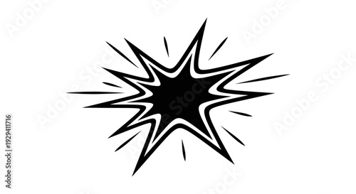 Cartoon Explosion Burst Effect Comic Style, Isolated White Background