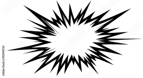 Dynamic Cartoon Explosion Burst Comic Book Effect, Isolated White Background