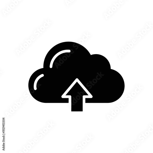 Cloud Icon with Upward Arrow Symbol.