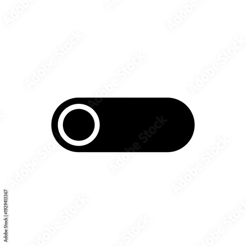 Black Toggle Switch Icon Simple Design.
