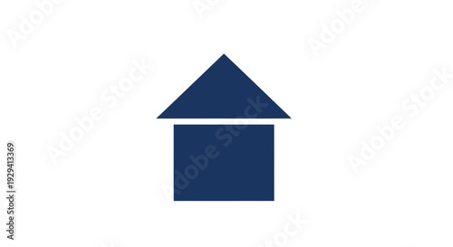 Simple Blue House Icon Graphic Illustration.