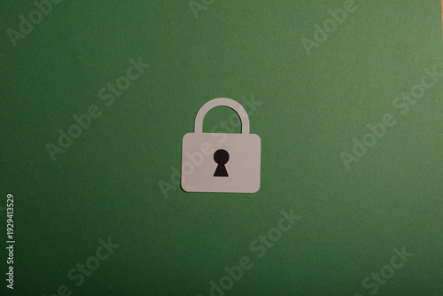 Paper cutout of a padlock o...