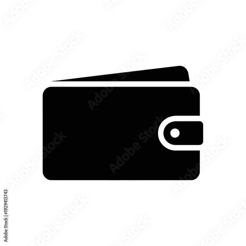 Black Leather Wallet with Snap Closure.