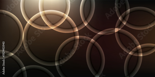 Abstract glowing circles with soft light effects on dark background.