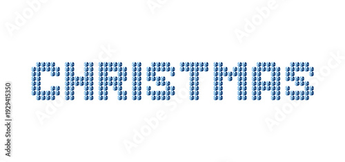 Inscription made of blue crystals - christmas