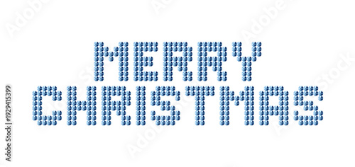 Inscription made of blue crystals - merry christmas