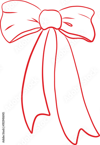 vector element, bow, outline, rustic style, a la Rus, Slavic style, decorative element