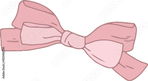 Hand Drawn Pink Ribbon Bows Set Cute Kawaii
