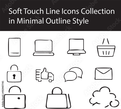 This comprehensive set of cloud computing vector icons features business technology symbols like internet files, secure locks, and communication signs for web and office applications