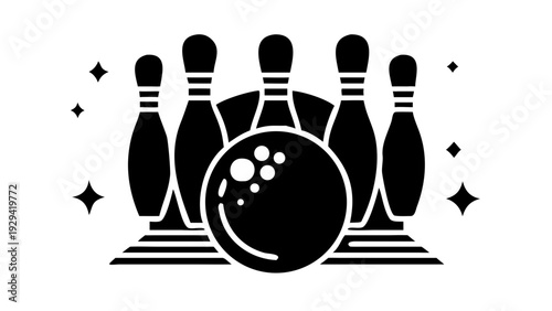 Bowling Ball and Pins Icon
