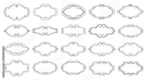 Elegant Hand-Drawn Ornamental Frames and Borders Collection for Design Projects