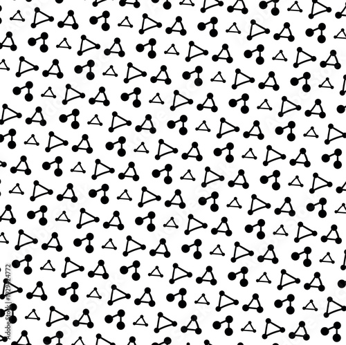 Texture in the form of molecular structures of three connected molecules or atoms.