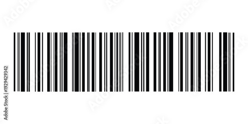 Black and white barcode icon on white background