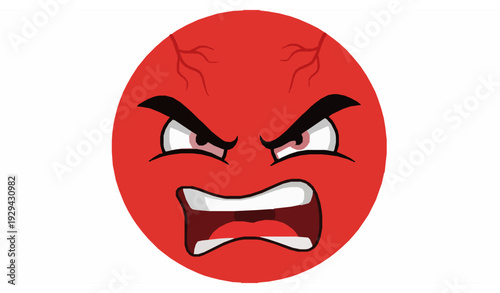 Angry Emoticon Emoji Collection with Different Rage Expressions Vector Set