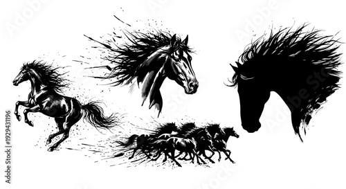 Vibrant and dynamic abstract geometric pattern with a powerful zigzag shape at its core, featuring energetic lines in yellow, green, and white on a striking dark background