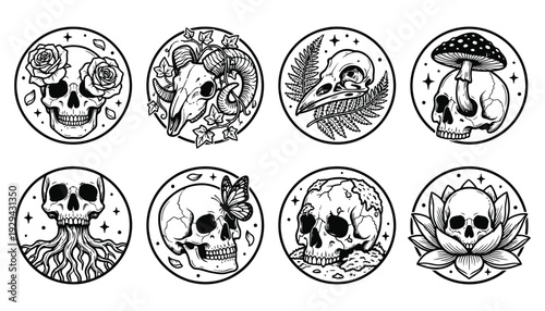 Gothic Nature Skull Art Collection