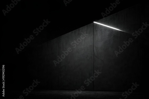 Diagonal Light Beam Background Template in Dark Concrete Structure for Corporate Presentation Cover