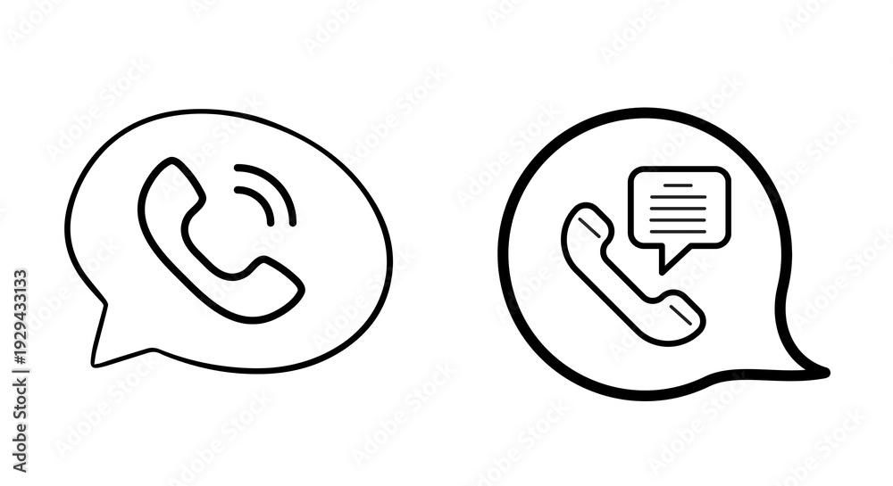 Obraz premium Speech bubbles with phone icons
