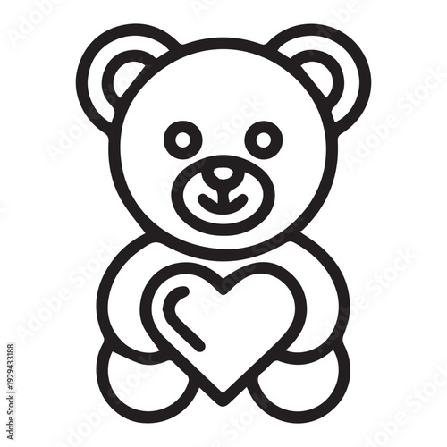 A cute teddy bear illustration holds a large heart shape between its paws, clearly representing a gift or sentimental gesture.