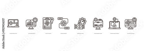  Business Process Automation Banner Illustration Highlighting Automated Workflow System, Digital Process Optimization, Smart Task Automation, AI Workflow Integration and Business Efficiency