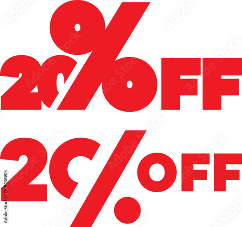 Creative red OFF sale typography banners with bold graphic styles for discount promotions