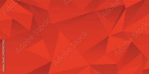 Abstract geometric red polygonal background featuring sharp triangular shapes and varying shades of red, orange, and crimson creating a vibrant, angular texture.