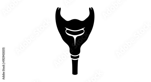 Black Silhouette of Medical Speculum Instrument.