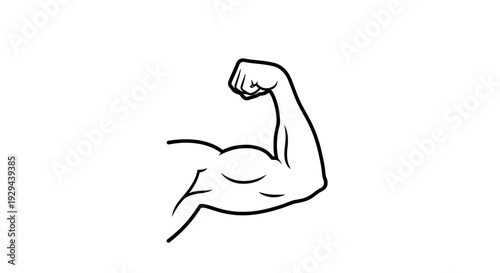 Flexed Arm Muscle Illustration Design Element.