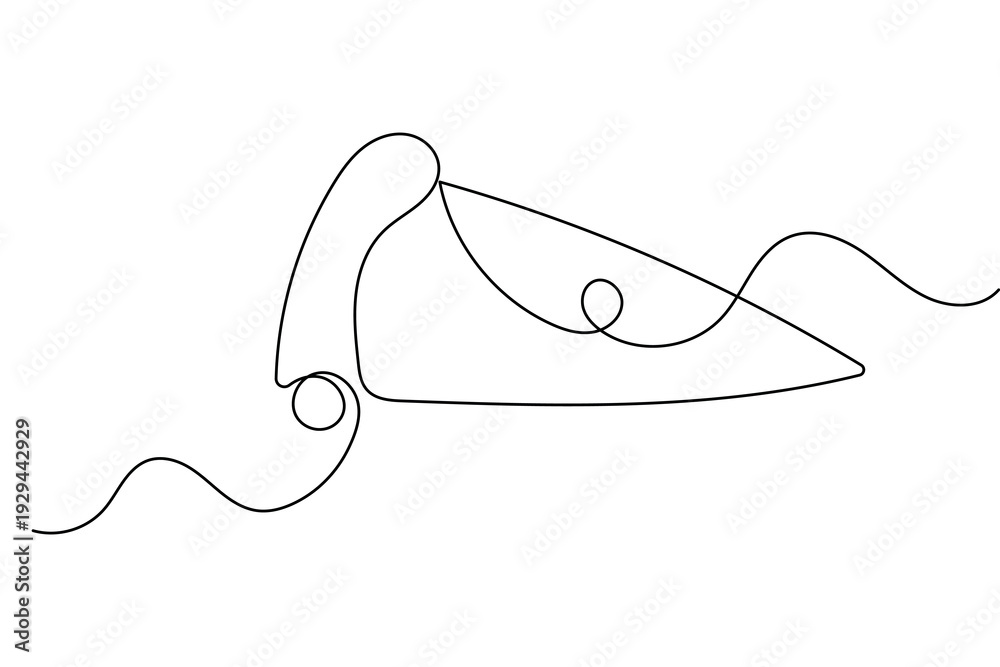 Obraz premium Pizza slice continuous one line drawing minimalist style isolated outline vector illustration