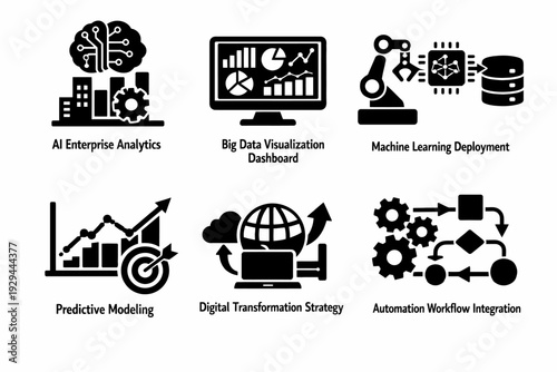 Enterprise AI and Digital Transformation Icons