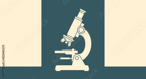Microscope illustration on dark background viewed from the side in a laboratory setting eps file reference