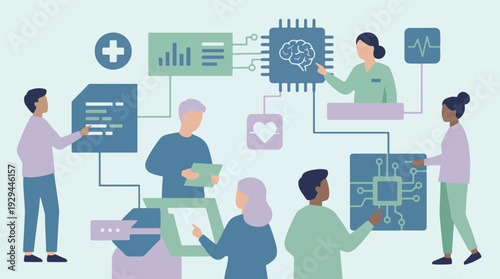 Digital health and medical technology with data analysis and AI