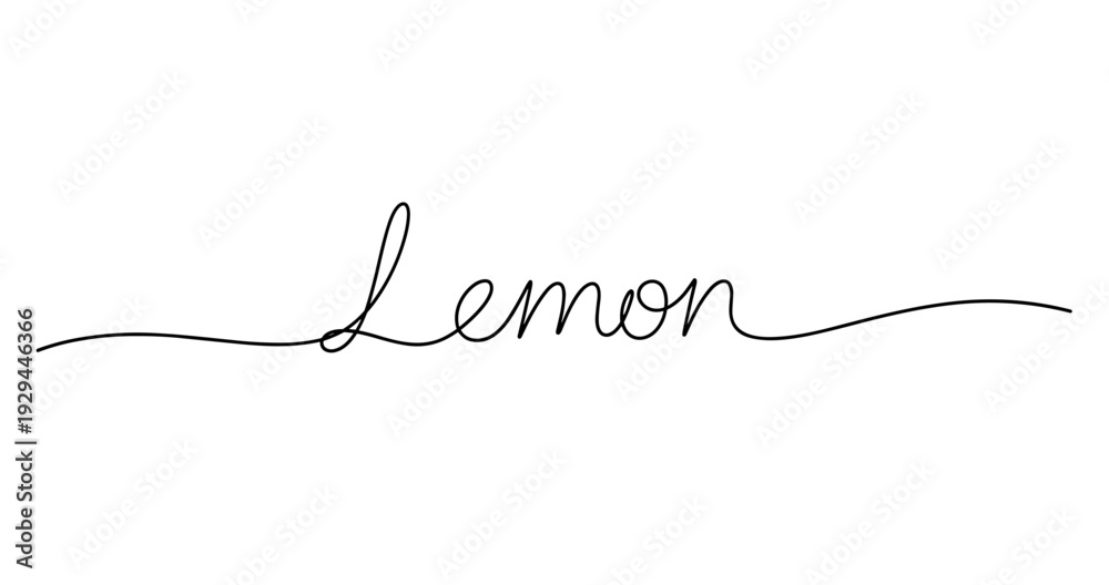 Obraz premium Elegant handwritten lemon in script calligraphy on white background. No editable strokes