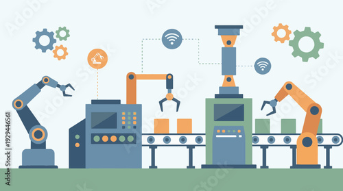 Industrial Automation: Robotics, Smart Factory and Modern Production Line