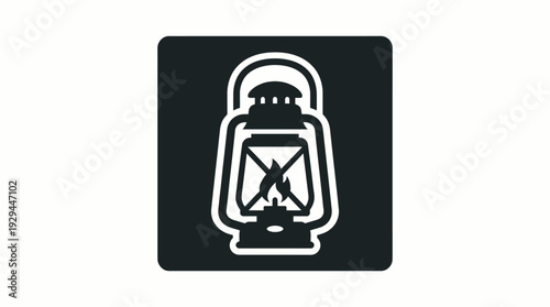 Vector camping lantern icon