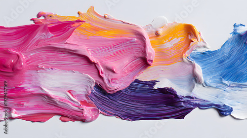 Wallpaper Mural Vibrant paint strokes on white background Torontodigital.ca