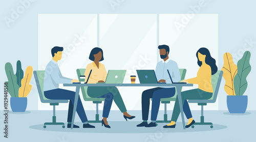 group of business people working together