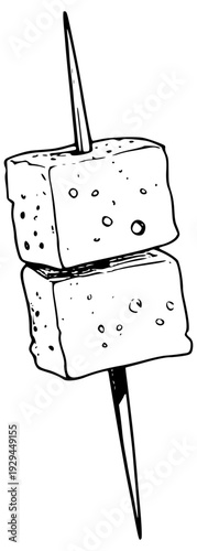 Cheese cube skewers icon