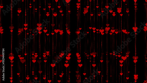 Wallpaper Mural Abstract digital pattern with glowing pink and purple hearts and dots on a dark background, symbolizing love and connection
 Torontodigital.ca