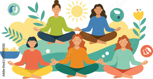 International Women’s Day Celebration of Empowerment Strength and Well Being Inspirational Vector Illustration