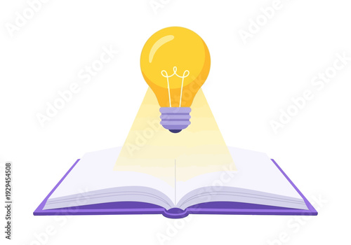 Illuminated Book Symbolizing Knowledge and Bright Ideas.