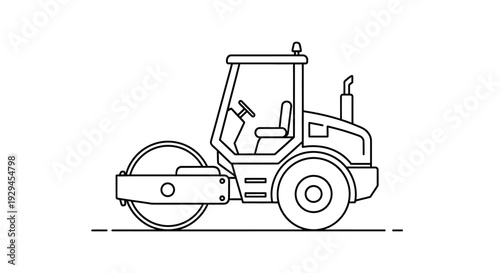 Illustration of a Heavy Duty Road Roller Machine.